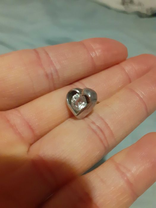 Kolczyki srerbne serce z cyrkonia