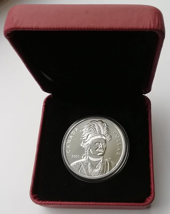Канада 1 долар 2007р. СРІБЛО. Тайенданегеа. Футляр.