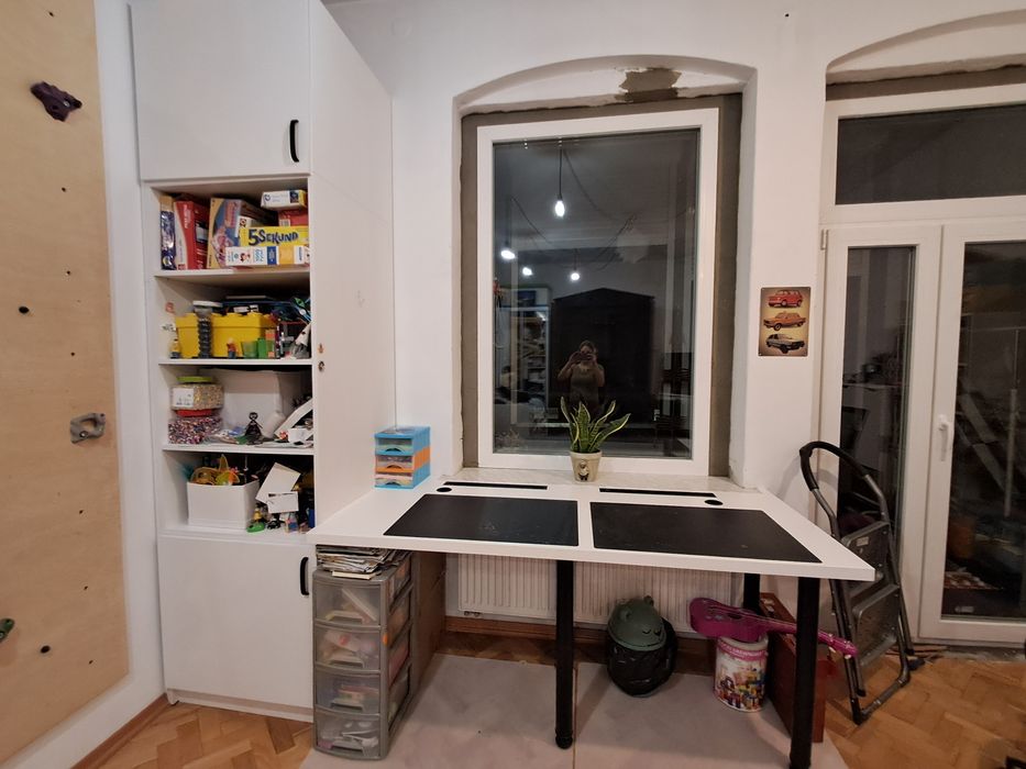 Biurko podwójne i regał