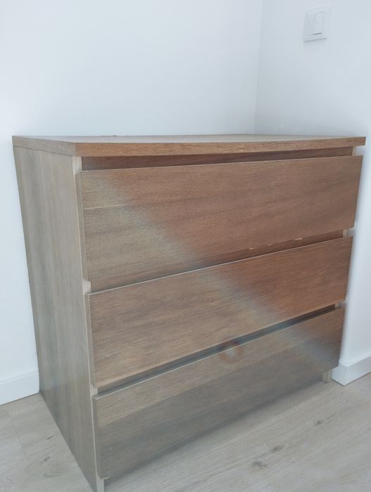 Cómoda/aparador castanho 3 gavetas  60x35x76 cm