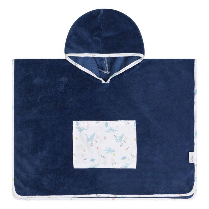Poncho Dla Dzieci Junior Albero Mio Ocean Lekkie Ubranie Wierzchnie Do Szkoły Na Wycieczkę Uniwersalne Comfortable Modern Style Niebieski Kolor