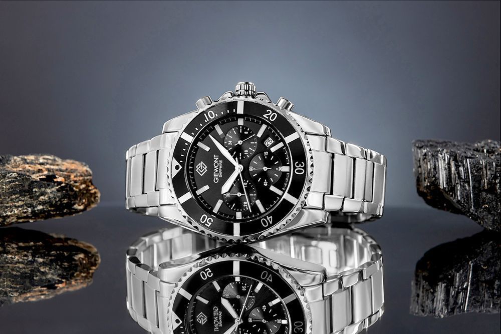 Zegarek Męski Giewont Chronograph Sapphire Srebrny GW3970-B2