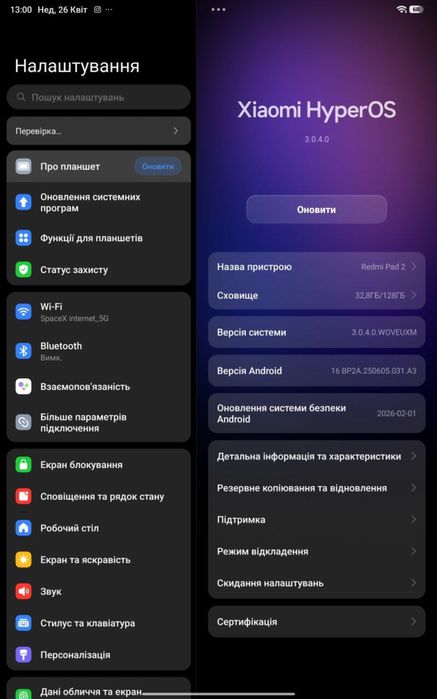 Планшет Xiaomi Redmi Pad 2 WiFi 4/128GB Graphite Gray