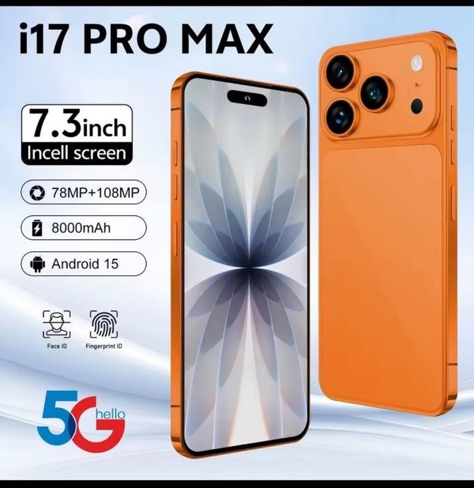 Новий  i17 Pro Max 22GB + 2TB, 8000mAh, Android 15, 72+108mp,2Sim + SD