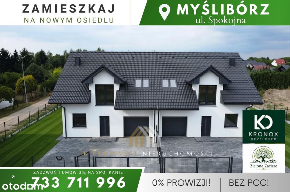 Dom w zabud. bliźniaczej | Myślibórz, ul. Spokojna | bez prowizji!