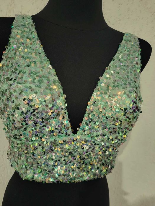 Krótki top miętowy 36 38