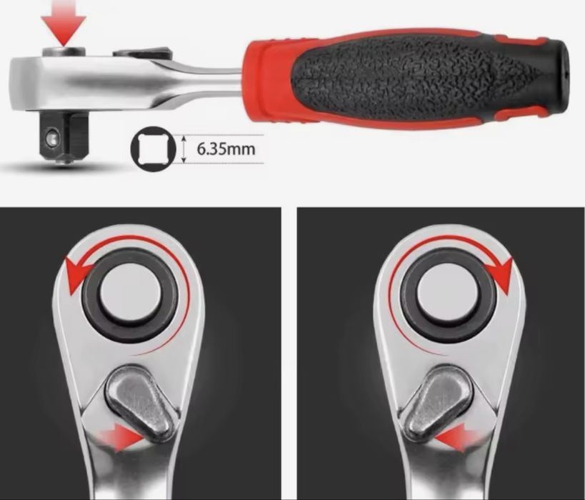 Підсилена мікро трещотка 1/4 антиковзка ручка дуже високоі якості нова