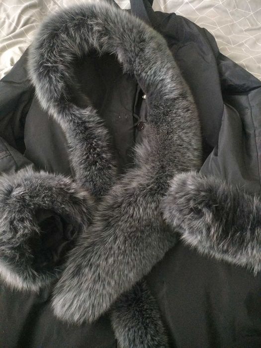 Плащ пальто демісезонне/зимове натуральне хутро