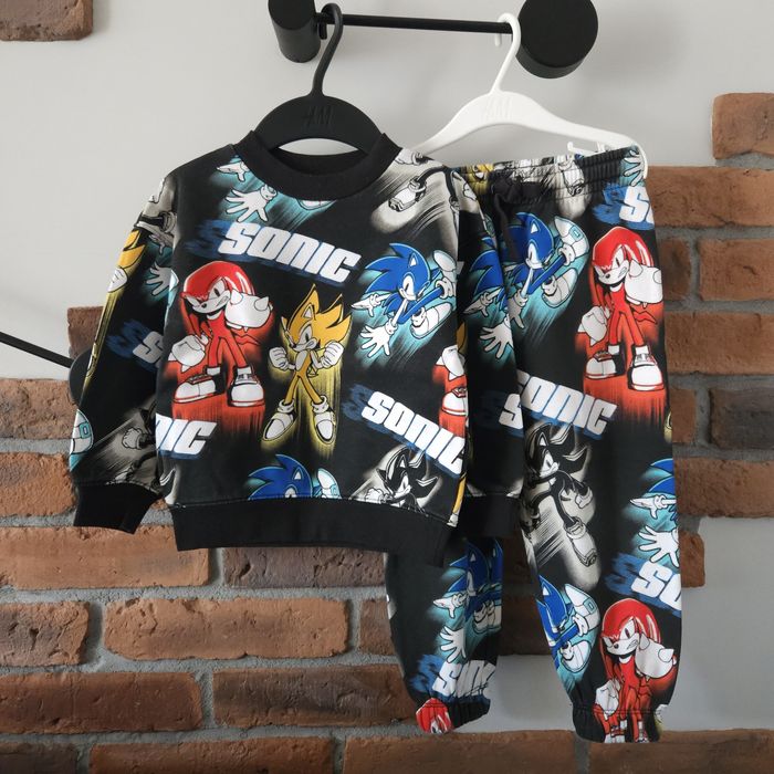 Dres dresik komplet bluza spodnie dresowe Sonic h&m 98/104