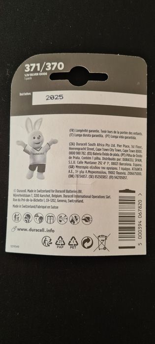 Pilha relógio Duracell SR920 371/370