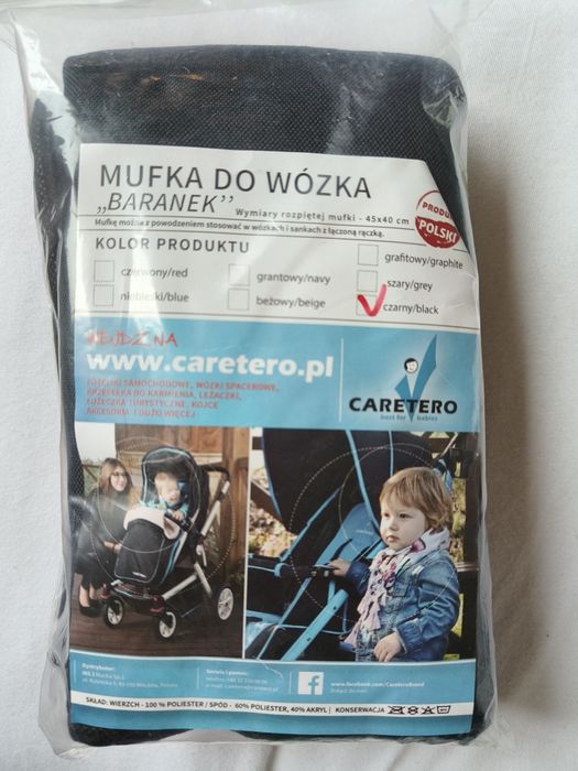 Nowa mufka do wózka czarna