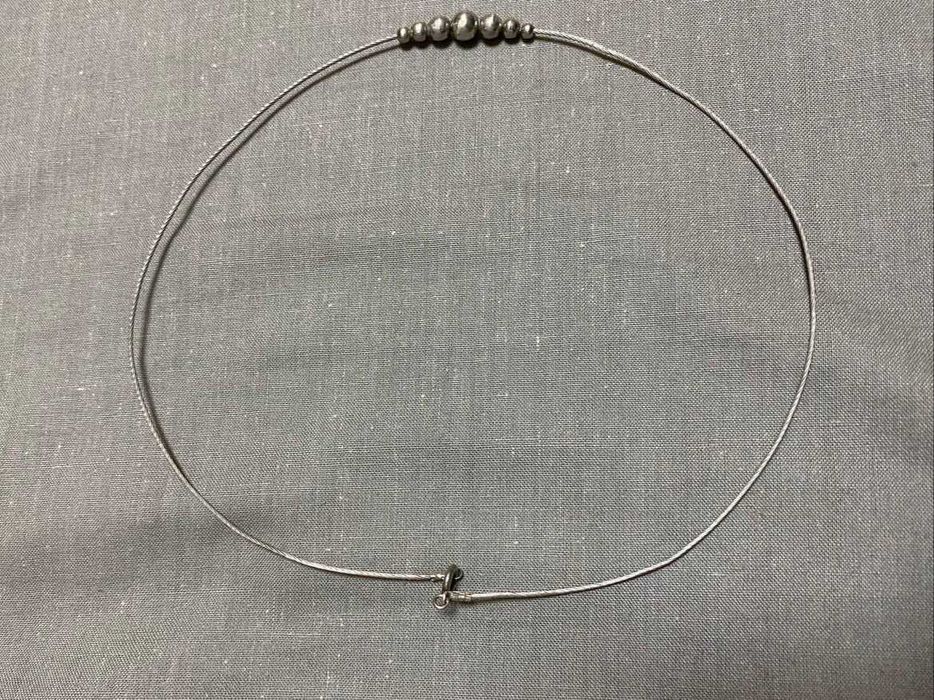 Колье-чокер с шариками под серебро бижутерия