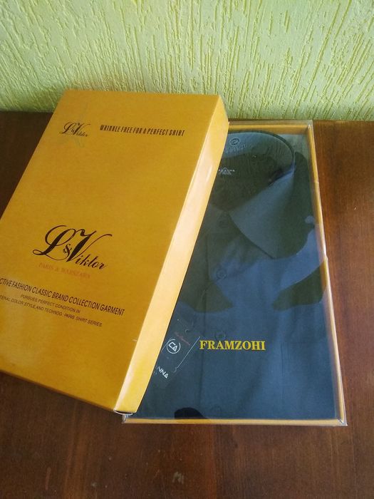 Чоловіча сорочка з довгим рукавом комір-46, розмір 60-62