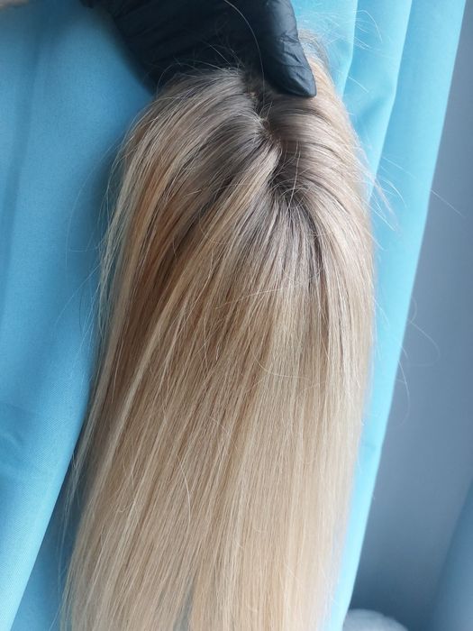 Topper 100% naturalny włos blond odrost