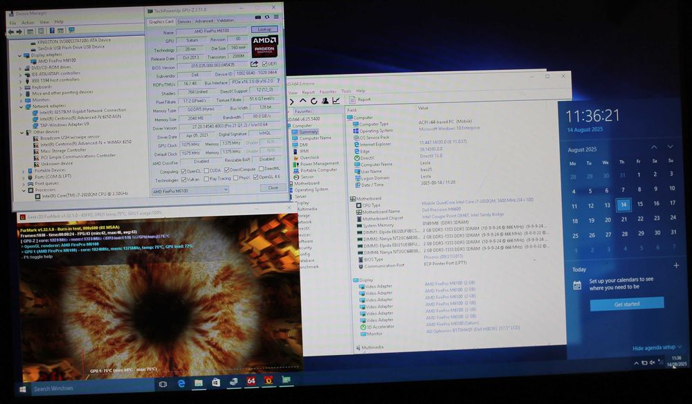 Dell Precision M6600 FirePro m6100 i7-2820 8RAM FullHD під відновлення