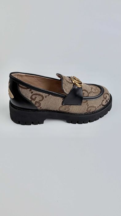 Лофери мокасини жіночі Gucci Lug Sole Loafer with Double G