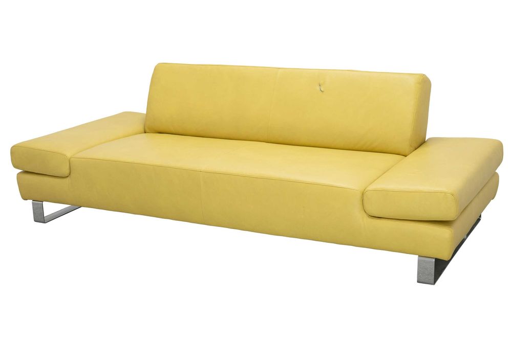SOFA ŻÓŁTA Skóra naturalna W.Schillig 232x102x79 cm
