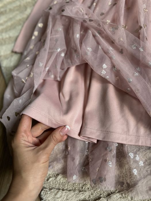 Сукня пишна нарядна Next Zara h&m. Плаття рубчик фатін. Платье нарядное фатин осень