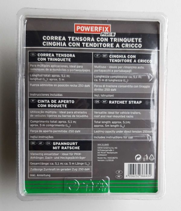 Cinta de aperto com roquete - Artigo NOVO.