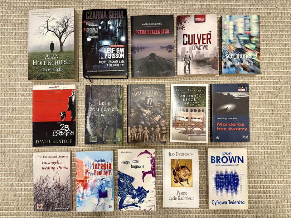 Zestaw 15 książek – Literatura współczesna, Kryminały, Thrillery