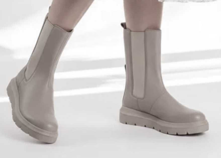 ECCO Nouvelle damskie skórzane botki Chelsea  r. 39 jasnobrązowe