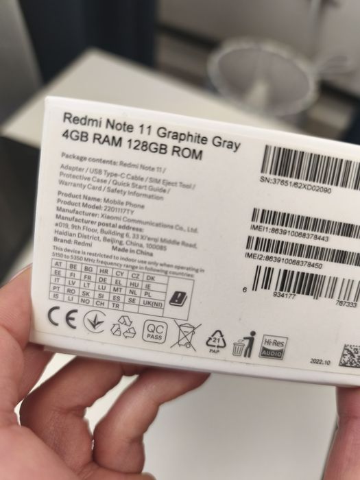 Redmi note 11 graphite Gray 4GB ram 128 GB