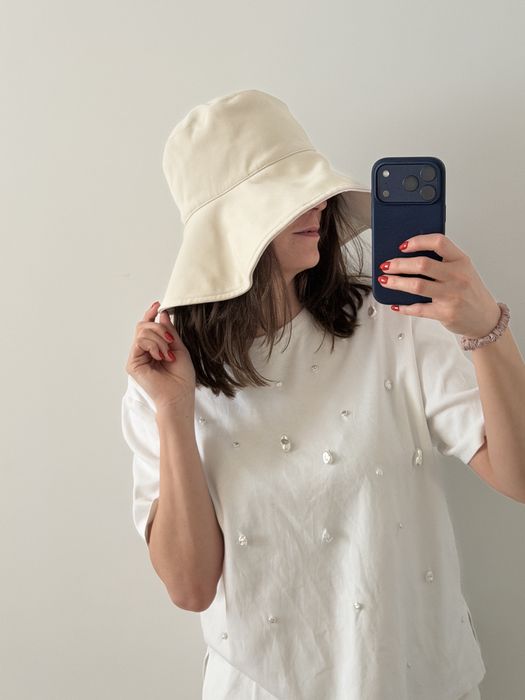 Samsøe Samsøe beżowy bucket hat kapelusz dłuższe rondo one size