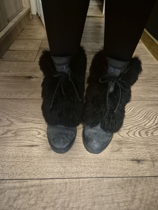 Buty boooci futerko naturalne