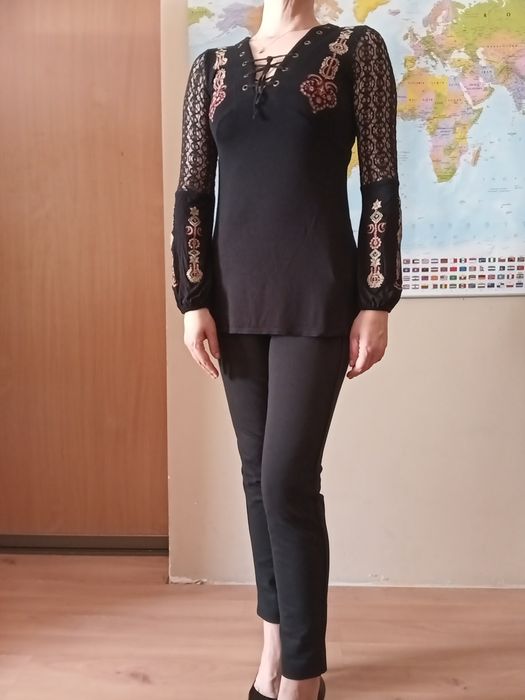 Bluzka Gothic gotycka haft koronka