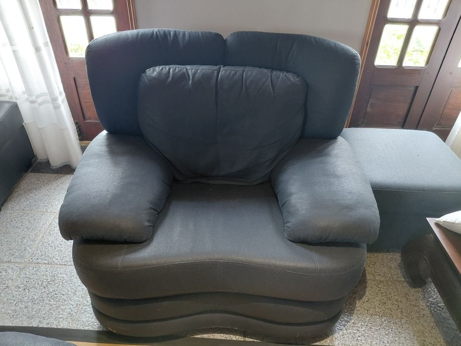 Sofá Cama Azul Aveludado