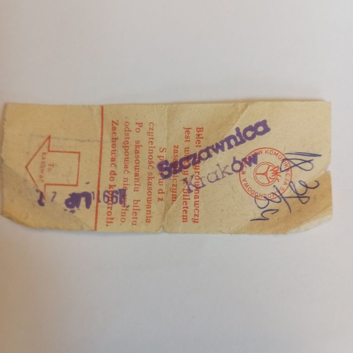 Bilet autobusy Szczawnica Kraków 1991 PKS