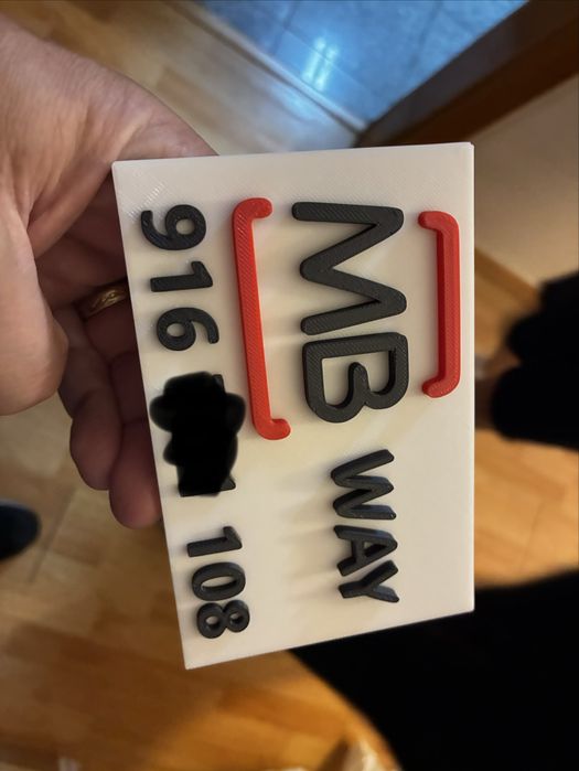 Placa 3D MBway - customizado