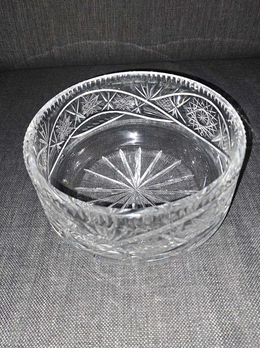 misa półmisek kryształowy PRL kryształ śr.17.5cm