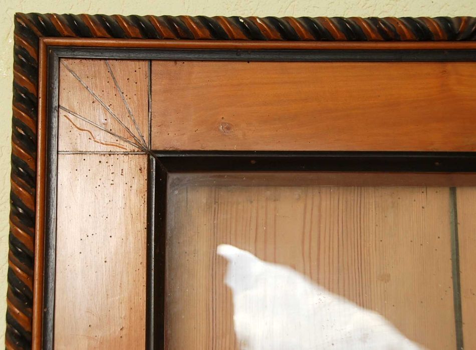 duża stara zabytkowa Biedermeier głęboka prezentacja rama na ikonę box witryna 79x96x12