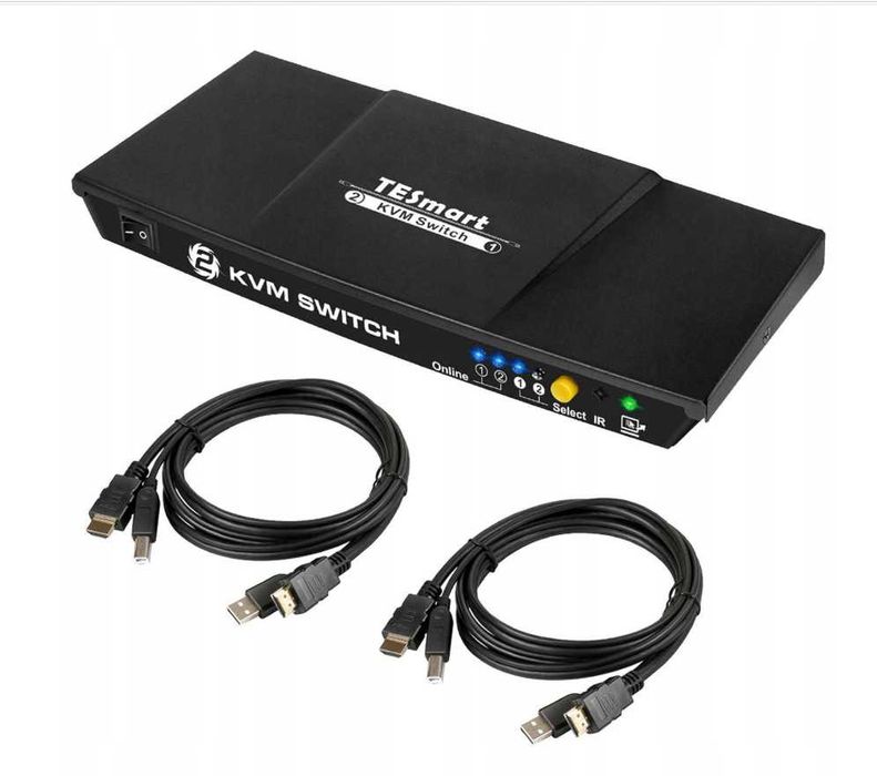 Przełącznik KVM switch 4K Ultra HD 30Hz 2 x HDMI USB 2.0