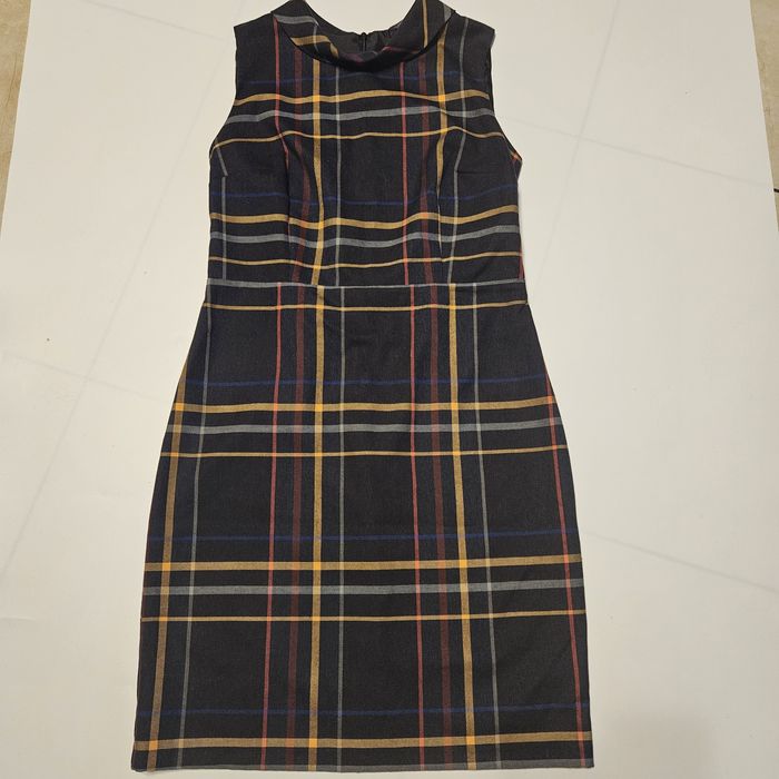 Wiskozowa elegancka sukienka quiosque L w kratę  ołówkowa damska elega