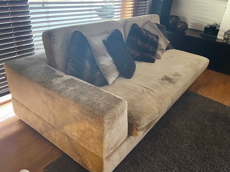 Sofá Tecido 3 lugares bege