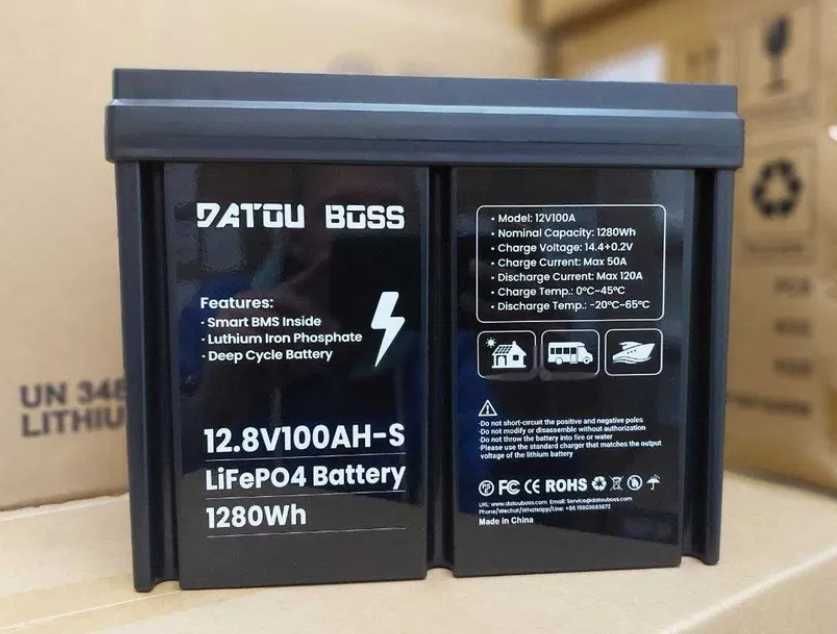Акумулятор літій-залізо-фосфатний Datou Boss LiFePO4 12V 100Ah для ДБЖ / інвертора
