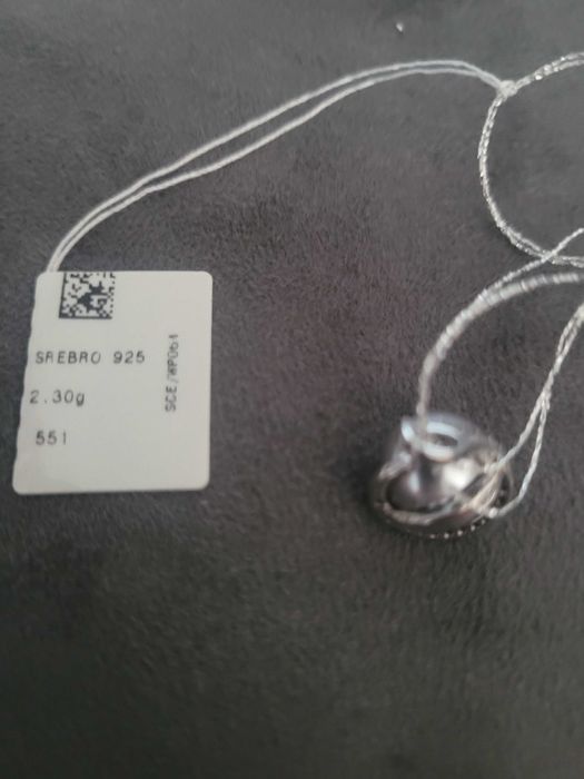 Nowa srebrna zawieszka W.kruk Perła z cyrkoniami Oryginalna