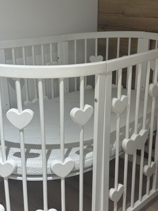 Дитяче ліжечко Ingvart + два матраси круглий та овальний