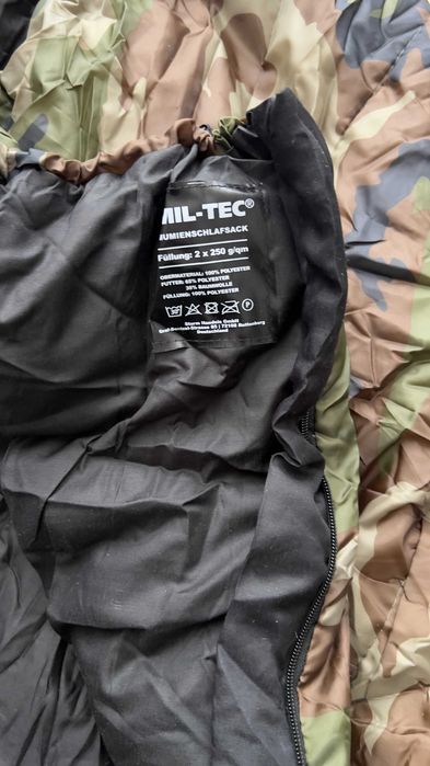 Спальник Mil-Tec кокон спальний мішок woodland двошаровий зимовий