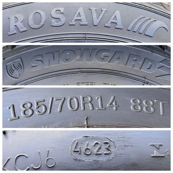 185/70 r14 Rosava Snowgard зима (7 мм.) конец 2023 года пара