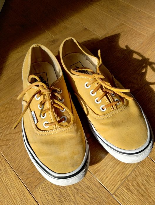 Żółte trampki sneakersy Vans z rzemykami
