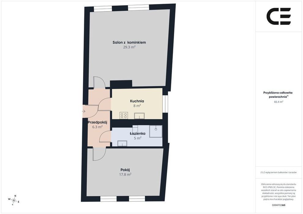 67 M² | 3 pokoje | parter | kominek | Bierutów