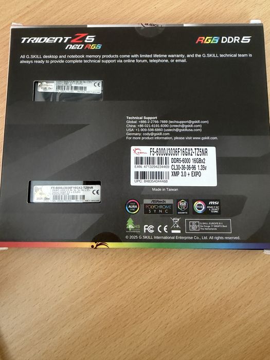 G.Skill Trident Z5 Neo RGB, DDR5, 32 GB, 6000MHz, CL30