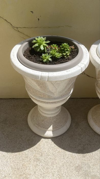 6 vasos em pedra de exterior
