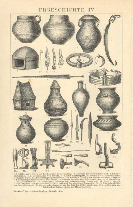 Oryginalna XIX w. grafika  Archeologia