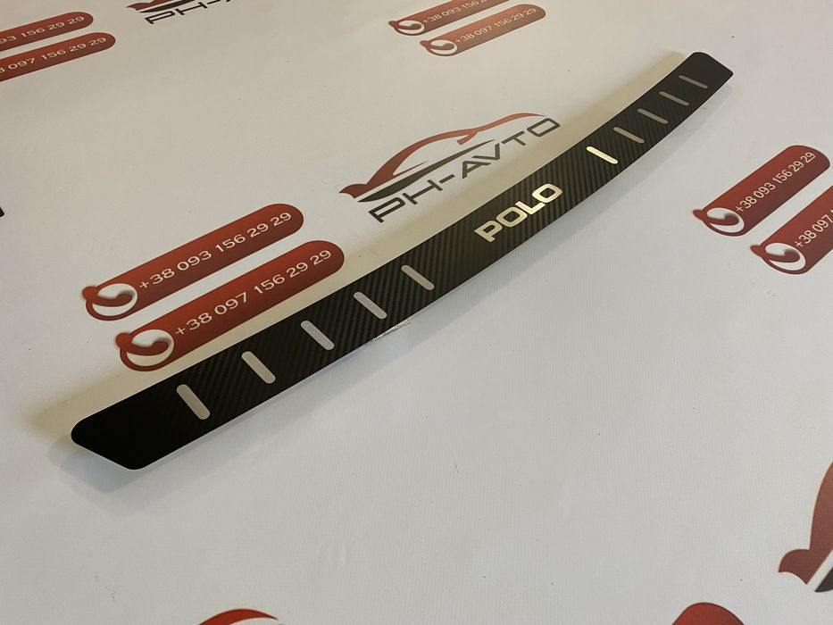 Накладка на задний бампер VW Polo 2002-2008 хетчбек карбон