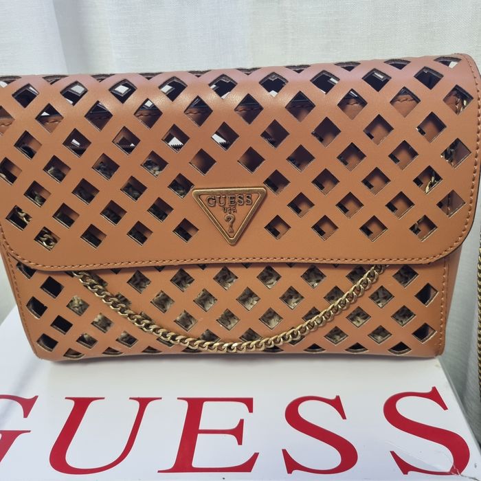Guess Aqua brązowa 2w1 ażurowa pleciona