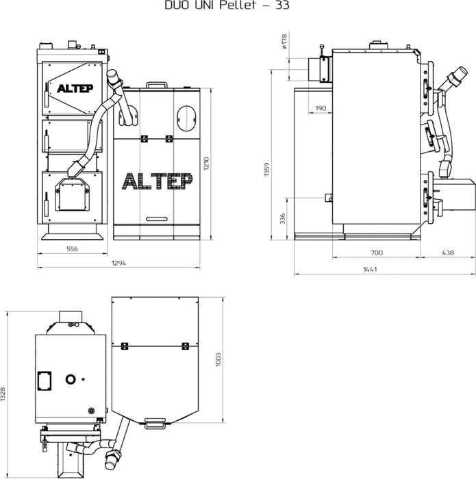 ‼️ALTEP DuoUniPellet 33 кВт пелетний котел твердопаливний
